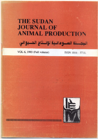 THE SUDAN JOURNAL OF ANIMAL PRODUCTION VOLUME 6, 1993 Published: 1993-06-1