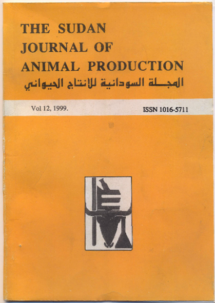 THE SUDAN JOURNAL OF ANIMAL PRODUCTION VOLUME 12, 1999 Published: 1999-06-1