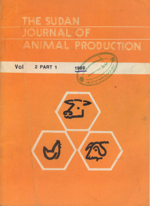 THE SUDAN JOURNAL OF ANIMAL PRODUCTION VOLUME 2, 1989 Published: 1989-01-1