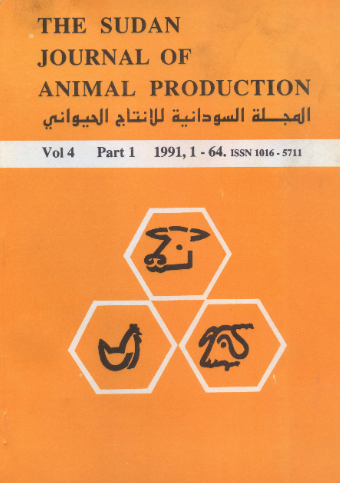 THE SUDAN JOURNAL OF ANIMAL PRODUCTION VOLUME 4, 1991 Published: 1991-06-1